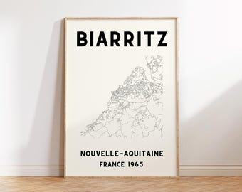Typografia vintage France: Plakat z Biarritz