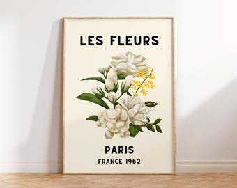 Paris Flower Market Print: Vintage French Floral Wall Art