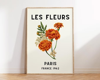 Paris Blumenmarkt Print: Vintage Französische Blumenkunst