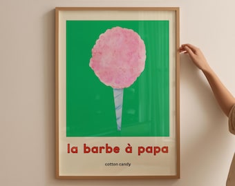Cotton Candy French Art Print: Vintage Circus, Parisian Nursery (Digital Download)