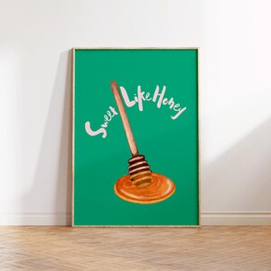 Sweet Like Honey Kitchen Print: Retro Wall Art