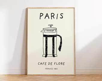 Cafe De Flore Paris Print: French Cafe Decor