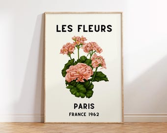 Paris Blumenmarkt Print: Vintage Französische Blumenkunst
