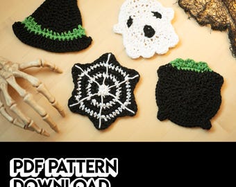 Halloween Crochet Coaster PDF Pattern Download