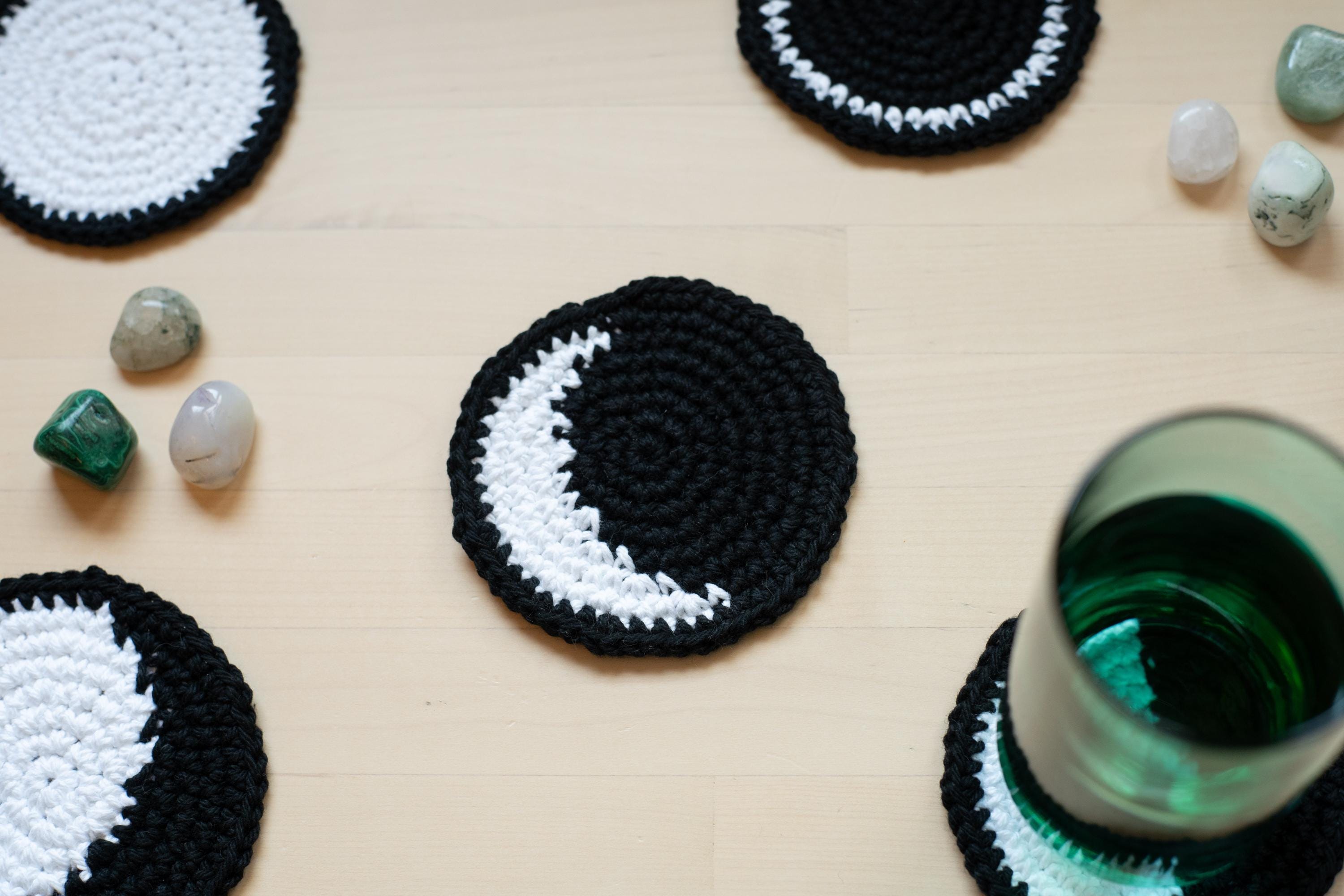 Moon Rug Coaster Phases of the Moon Crochet Coaster Pattern Download - Etsy