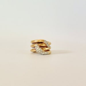 Vintage 18k Gold, Diamond and Ruby Snake Ring