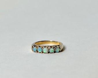 Vintage 14k Gold and Opal Band Ring