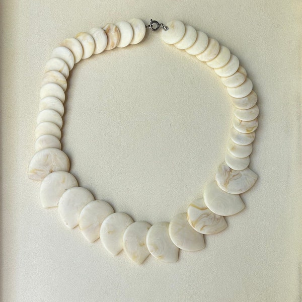 Vintage Ivory Resin Statement Necklace