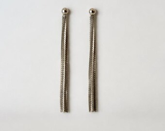 90's Vintage Silver Serpentine Fringe Earrings