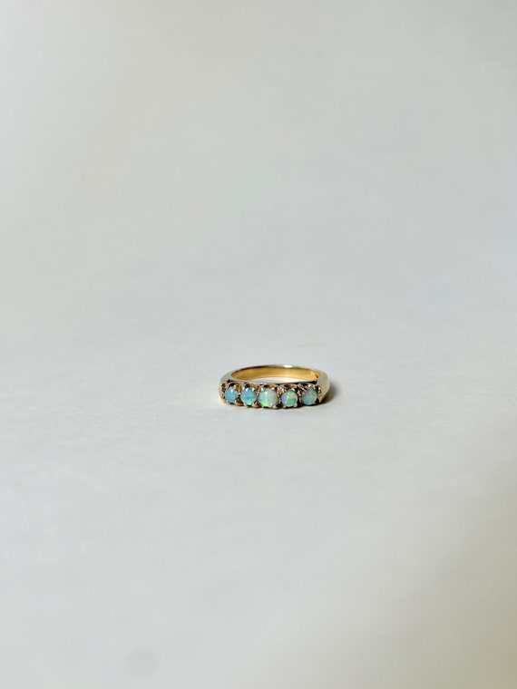 Vintage 14k Gold and Opal Band Ring