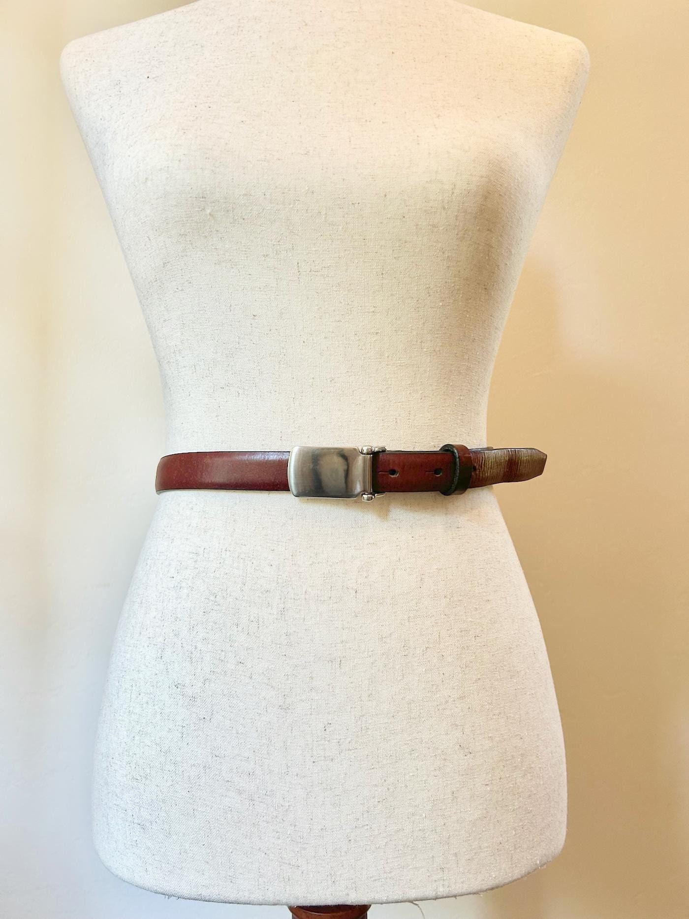 Vintage Cognac Brown Belt With Silver Buckle 90's/y2k - Etsy