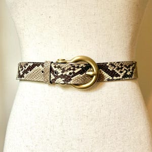 Vintage Burberry Python Belt with Gold Toned Buckle
