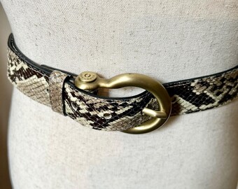 Vintage Burberry Python Belt With Gold Toned Buckle - Etsy display picture 3