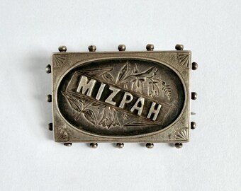 Victorian Sterling Silver Mizpah Brooch