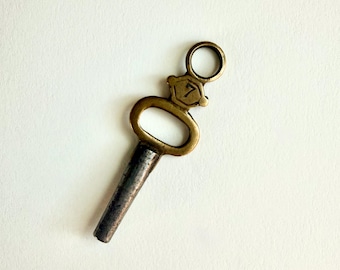 Antique Brass Watch Key Charm, Switzerland 7