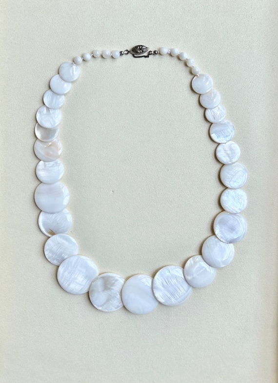 Vintage Mother of Pearl Disc Necklace