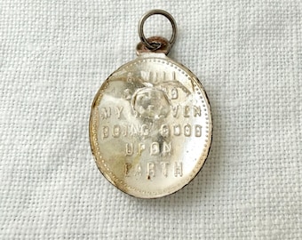 Antique French Bubble Glass Charm, "I Will Spend My Heaven Doing Good Upon Earth" St. Thérèse of Lisieux
