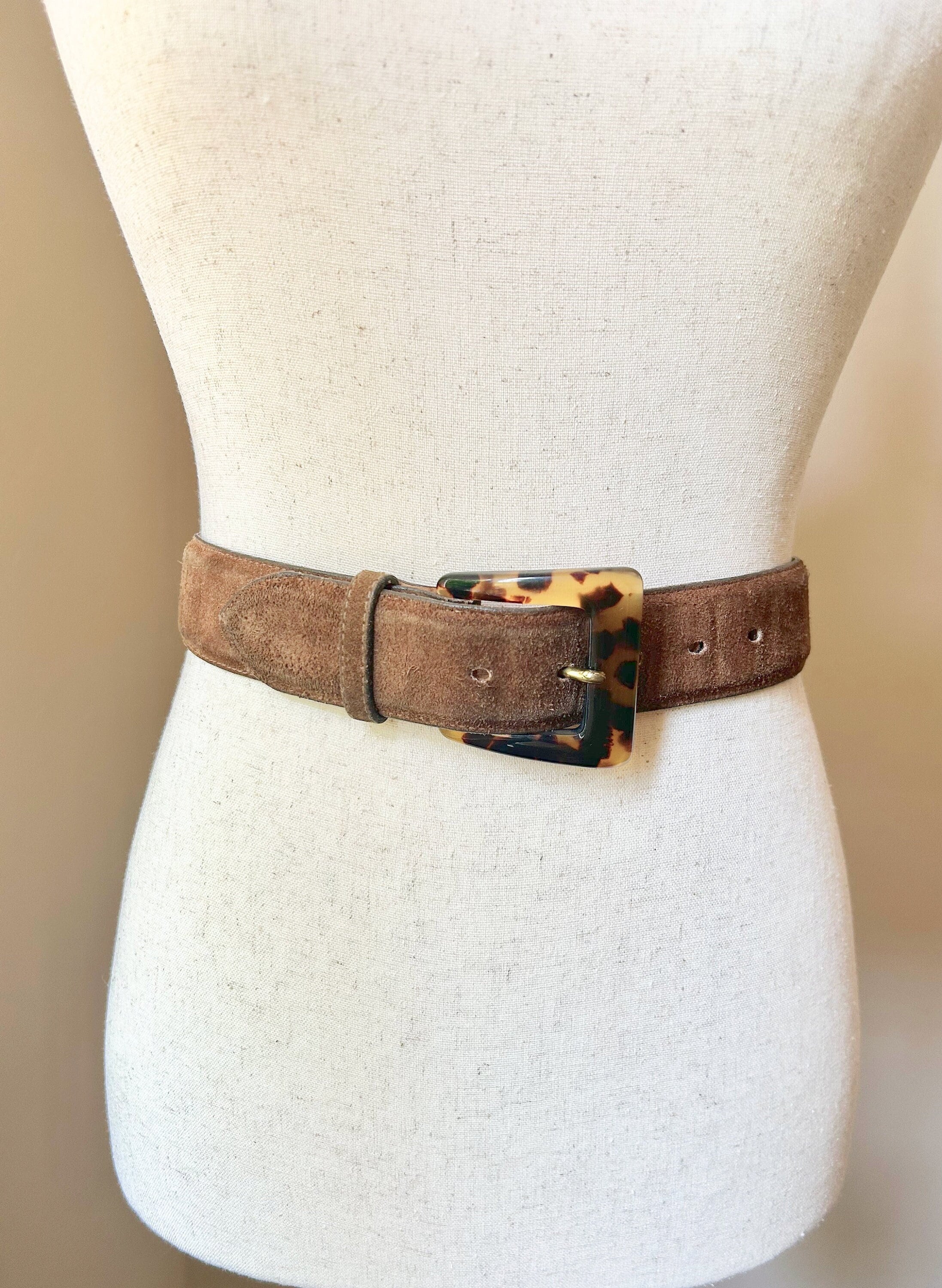 Fabulous Vintage 80s Chunky Brass & Tortoise Shell Leather Belt VINTAGE 80s WIDE Metal Statement Belt - Brutalist Inspired  main image 3
