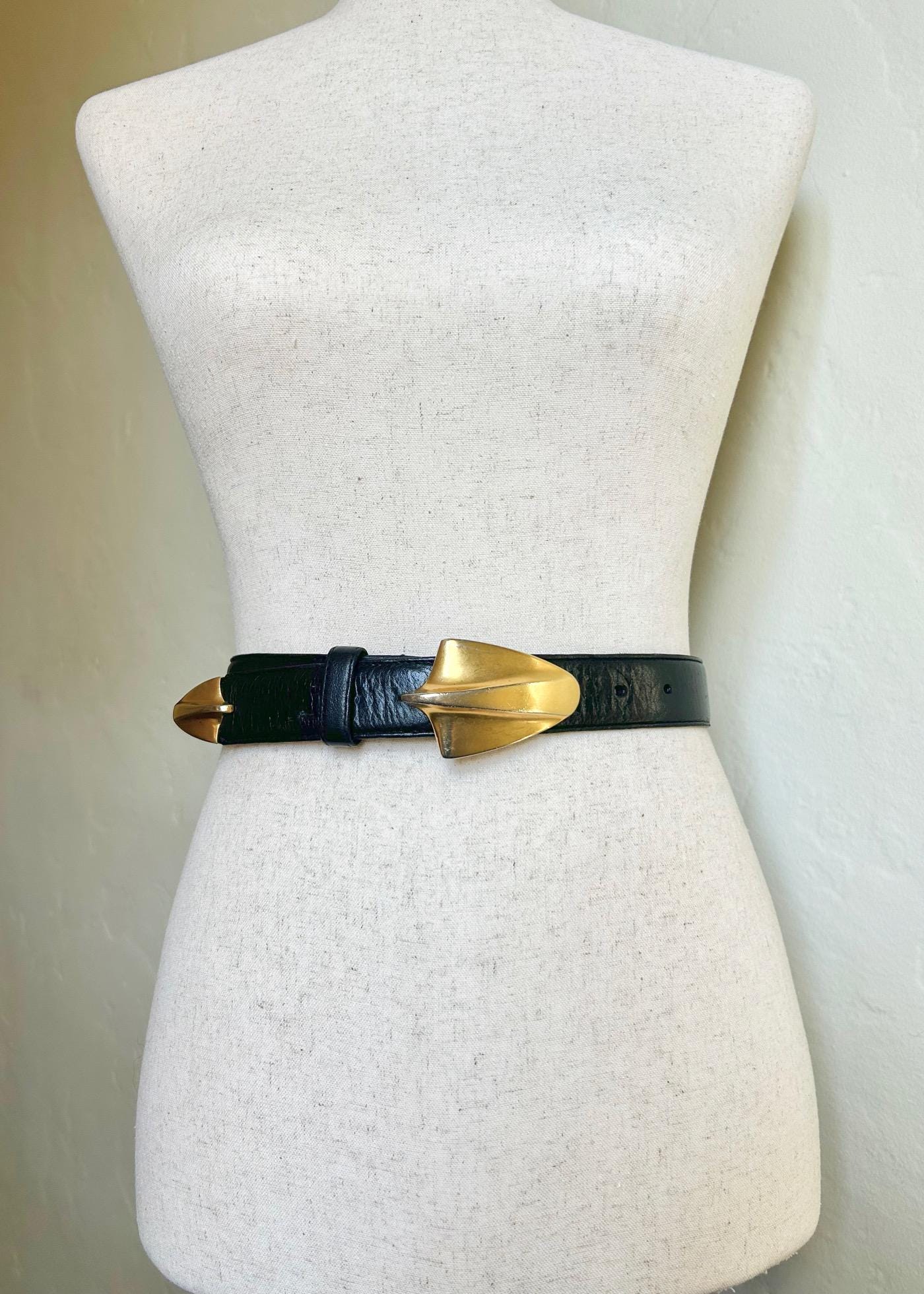 Donna Karan/Robert Lee Morris British Tan &  Gold Leather Belt Sz M Vintage Robert Lee Morris Belt - Etsy main image 3