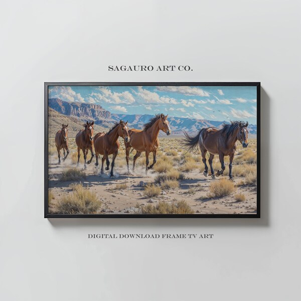 Freedom's Gallop - 4K Wild Horses Desert Art