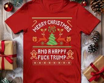 Merry Christmas and a Happy F*** Tr*mp Unisex Softstyle T-Shirt
