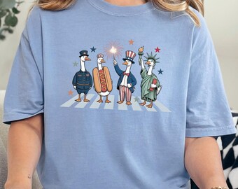 4th Of July Goose Shirt, Comfort Colors, Fourth of July Tee, July Fourth Goose Shirt, American Family Tee, Independence Day Shirt