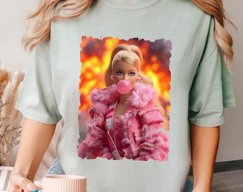 Camiseta Comfort Colors Fire Doll Meme, camiseta divertida y viral de internet con un toque sarcástico.