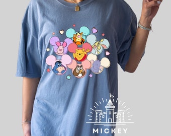 Comfort Colors® Disney Winnie The Pooh Mickey Balloon Shirt, Mickey Head Balloon Winnie T-Shirt, Disney Pooh, Eeyore, Piglet, Tigger Shirt