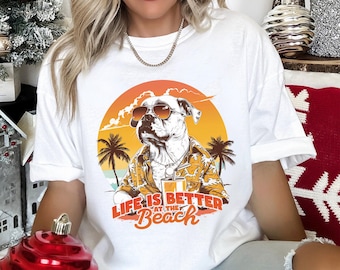 Dog Beach Shirt, Comfort Colors, Summer Vacation Puppy Tee, Beach Vibes Lover