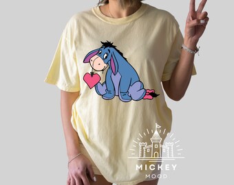 Comfort Colors® Winnie The Pooh Heart Shirt, Disney Winnie The Pooh Eeyore Shirt, Disneyland Trip Gift, Happy Valentine Day Shirt