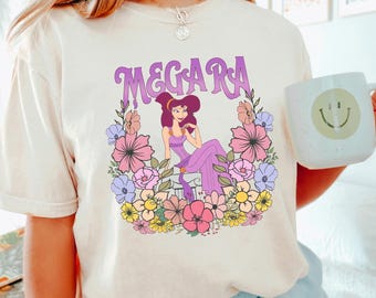 Megara Floral Graphic T-Shirt: Comfort Colors Heavyweight Cotton Tee