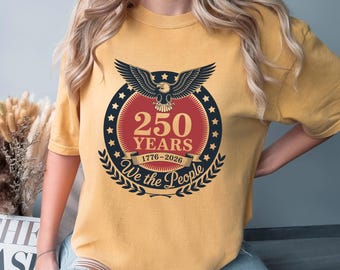 America 250 Years 1776-2026 Shirt, Comfort Colors, USA 250th Anniversary Shirt, Patriotic Eagle Tee, 4th Of July American Flag Shirt