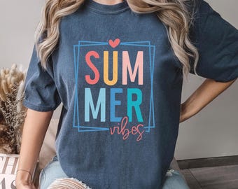 Retro Sunshine Summer Vibes Shirt, Comfort Colors Beach Tee