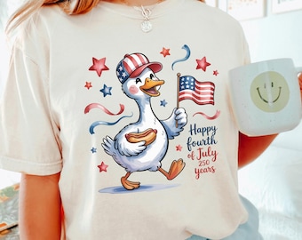 4th Of July Goose Shirt, Comfort Colors, Fourth of July Tee, July Fourth Goose Shirt, American Family Tee, Independence Day Shirt