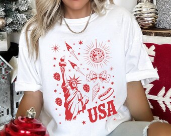 Retro 4th July Statue of Liberty Shirt, Comfort Colors, America 4th July Shirt, American 1776 Shirt, Patriotic USA Shirt