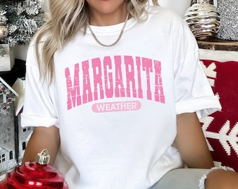 Margarita Weather Comfort Colors Cocktail Tee, Retro Summer Party Shirt