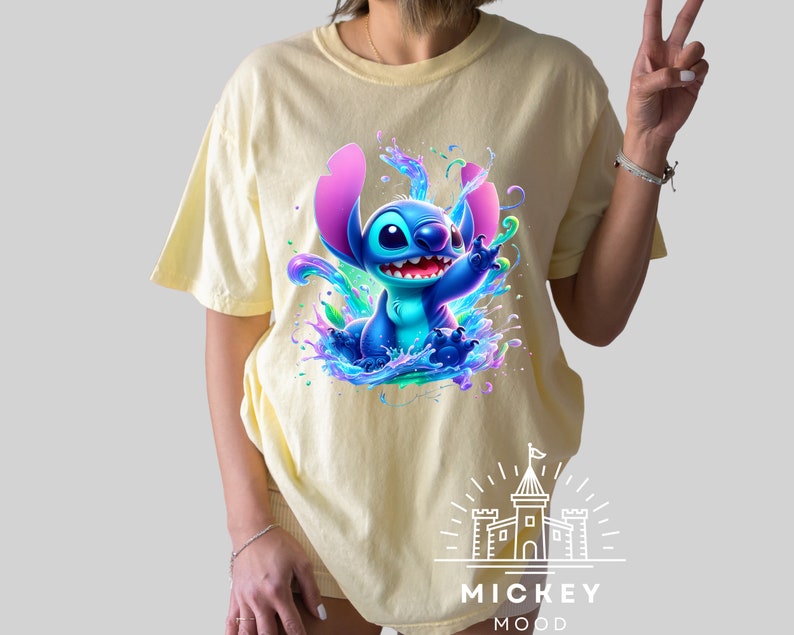 a woman wearing a t - shirt with a stitch stitch stitch stitch stitch stitch stitch