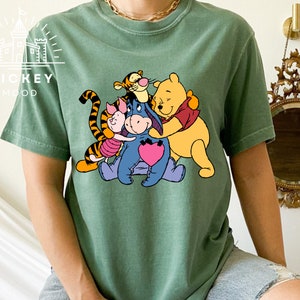 T-shirt Winnie and Friends, t-shirt personnages Winnie l'ourson Comfort Colors®, porcelet caca tigrou Bourriquet, amoureux de Disneyland, t-shirt cadeau de l'amitié