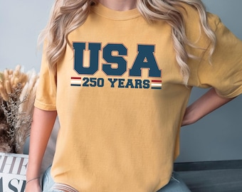 USA 250 Years Shirt, Comfort Colors,250th Birthday USA Shirt, 250th Year Tee, USA Flag Shirt, 1776-2026 Shirt, Patriotic Shirt