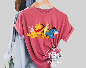 Winnie The Pooh Shirt, Disney Winnie And Friends Comfort Colors® Shirt, Disney Lover Gift T-Shirt Disney Family Trip Tee, Group Hug Shirt