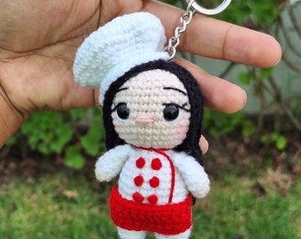 Chef-kok amigurumi sleutelhanger patroon