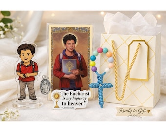 Carlo Acutis Gift for Teens, Catholic Confirmation Gift Set, Cute Catholic Teen Gift, Youth Group Gift, First Communion Gift, Ready to Gift