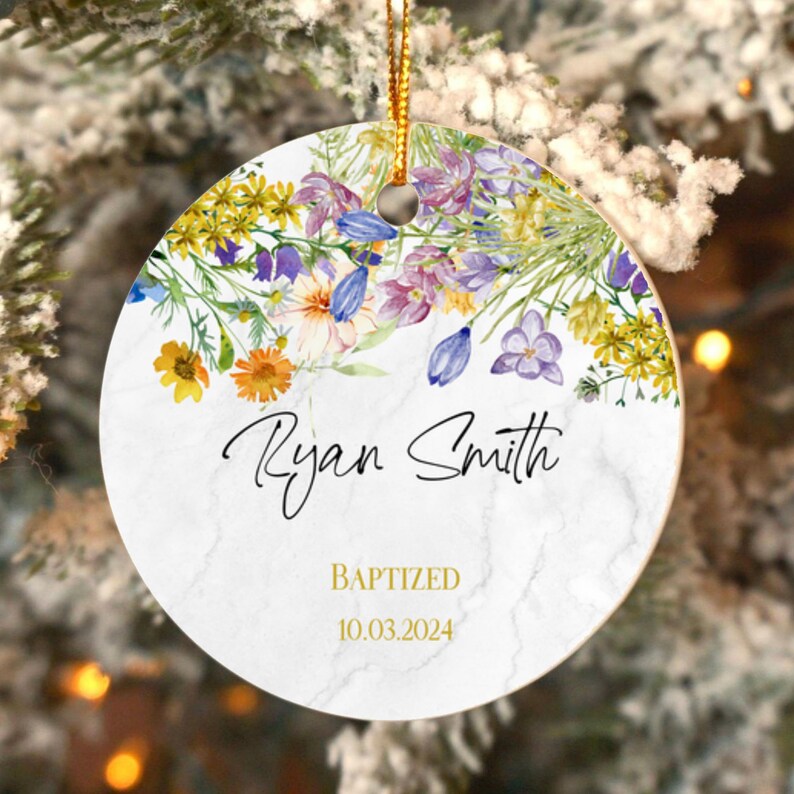 Personalized Catholic Baptism Ornament, Baptism Gift for Girl, Custom