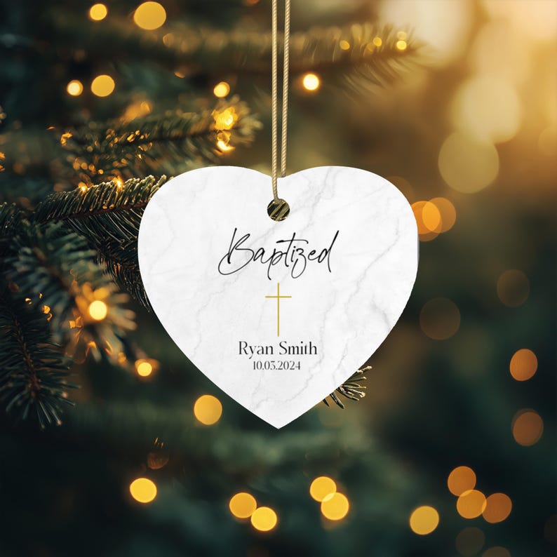 Personalized Catholic Baptism Ornament, Baptism Gift for Girl, Custom