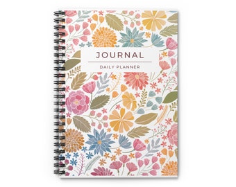 Floral Pattern Spiral Journal