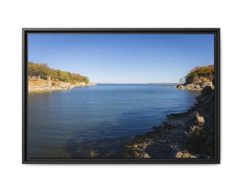 Serene Coastal Landscape - Framed Matte Canvas Art, Ocean View Wall Decor, Beach House Decor, Nature Photography, Gift for Beach Lovers