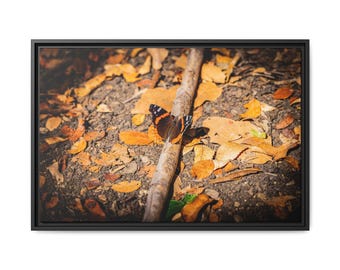 Nature-Inspired Framed Art Print, Butterfly Wall Decor, Perfect for Home, Office, Gift, Autumn Aesthetic