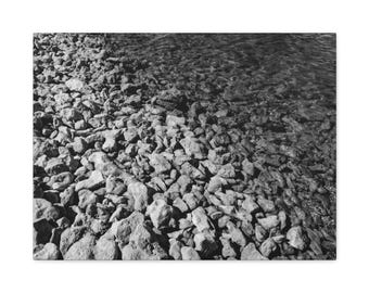 Black and White Canvas Gallery Wrap, Coastal Wall Art, Home Décor, Minimalist Artwork, Perfect for Living Room, Modern Aesthetic