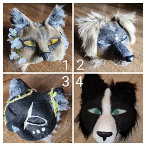 Therian Half Mask (Black, Brown, White) Theriantrophy Gear Animal Furry  Cosplay