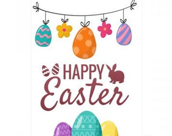 Happy Easter - Osterkarte zum Ausdrucken